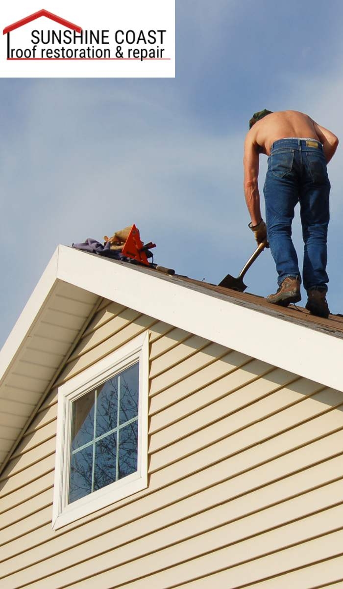 How do storms typically damage roofs in Sunshine Coast?